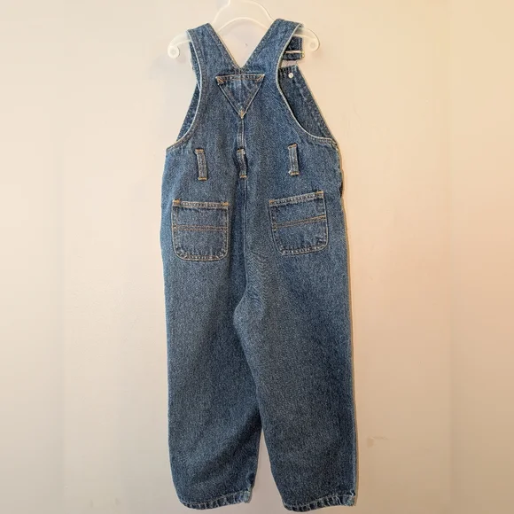 👷‍♂️ Vintage Bob The Builder Construction Themed Kids Blue Denim Overalls 3X 3T - Picture 5 of 6